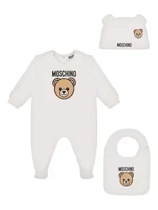 Подарочный комплект для новорожденного с логотипом Moschino Kids, белый