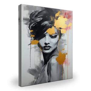 Картина на холсте Muralo modernes Porträt Gesicht, 70x100x100 см цвет beige/schwarz/grau/rot