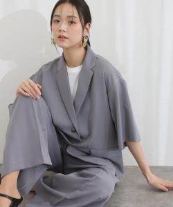 Костюм с коротким рукавом и широкими брюками Pourvous, цвет Gray