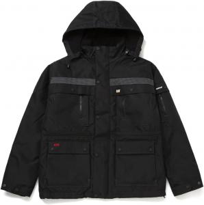 Куртка мужская Caterpillar Heavy Insulated Parka - дышащая ветровка с водоотталкивающей пропиткой и съемным капюшоном на молнии, Black