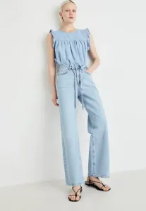 Ремень vmtessa, широкие штанины Vero Moda, Light Blue Denim