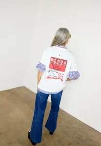 Футболка с принтом «родео» Never Fully Dressed, White