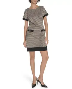 Женское платье-трапеция с короткими рукавами и карманами Tommy Hilfiger