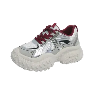 Boldi Kuki Женские низкие массивные кроссовки бежево-красные (эксклюзивная коробка+носки), цвет Beige Red (Exclusive Box+Socks)