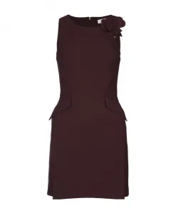 Платье с рукавами-фонариками Elisabetta Franchi, коричневый