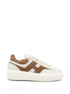 Кроссовки с полосой в виде буквы H Hogan, бежевый