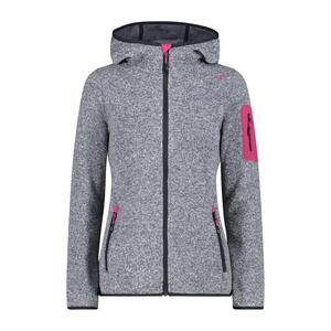 Женская куртка CMP с капюшоном из трикотажного меланжевого цвета 3H19826