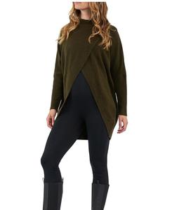 Холли Вязаный Свитер с Перекрещивающимся Вырезом Ripe Maternity, зеленый