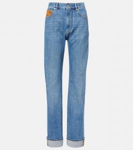 Высокие прямые джинсы Bottega Veneta, Mid Blue