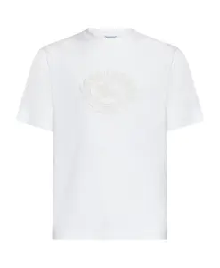 Футболка с вышитым логотипом и круглым вырезом. Burberry, белый