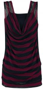 Топ RED by EMP 2 in 1 Double Layer Stripe Mesh Top, черный/красный