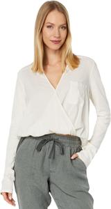 Топ Splendid Long Sleeve Paige Surplice, цвет White Sand
