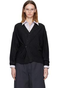 Lemaire Серый свободный кардиган с закрученными нитками