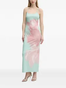 Платье миди с цветочным принтом Desigual, зеленый