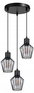 Подвесной светильник Nettlife Ziel 3-flammig, черный - металл - 22 x 150 x 22 см