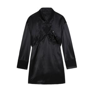 Сатиновое платье-комбинация болеро с готовой укладкой Alexander Wang, черный