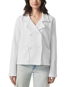 Двубортный блейзер из френч терри Splendid, белый