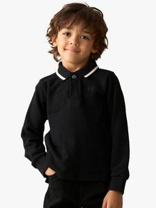 Детская поло с контрастными манжетами Angel & Rocket, Black