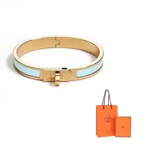 HERMES Позолоченные эмалевые браслеты Women's Blue