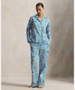 Пижамный комплект из хлопкового атласа Polo Bear