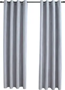 Плотные шторы Maison Exclusive с металлическими люверсами, 2 шт., серые, 140x245 см Prolenta