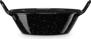 Сковорода для паэльи Levante Deep Paella, индукционная, 45 см, эмалированная стальная кастрюля 12,2 л, огнеупорная, для духовки, черная Briebe