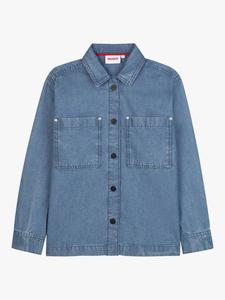 Детская хлопковая рубашка с длинными рукавами HUGO BOSS, Stone Wash