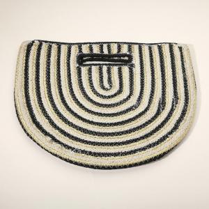 Круглая полосатая вязаная сумка-шопер FASHNZFAB, черный/золотой