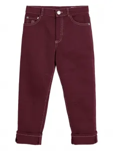 Джинсы с пятью карманами Brunello Cucinelli Kids, красный