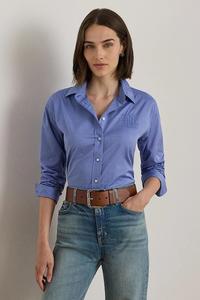 Хлопковая рубашка Lauren Ralph Lauren, синий