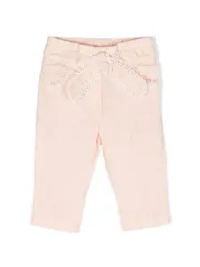 Прямые брюки с завязками Chloé Kids, розовый