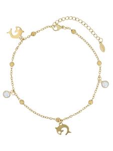 Adeliás Женский кулон из нержавеющей стали с золотой жемчужиной