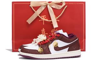 Jordan Баскетбольные кроссовки Air 1 Slip-Ant-Coverage Low-Top Vintage, женские, красные