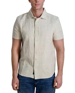 Текстурированная короткорукавная рубашка из ткани KARL LAGERFELD PARIS, коричневый/бежевый