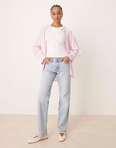 Джинсы прямого кроя Gina Tricot Tall с заниженной талией светло-синего цвета