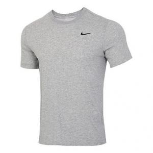 Футболка dri-fit sports training quick dry round neck short sleeve gray Nike, серый