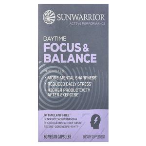 Sunwarrior, Daytime Focus & Balance, 60 веганских капсул