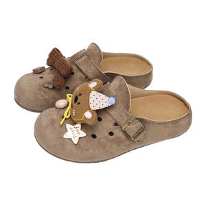 Тихие устойчивые к истиранию нескользящие закрытые тапочки women's XMISTUO, хаки