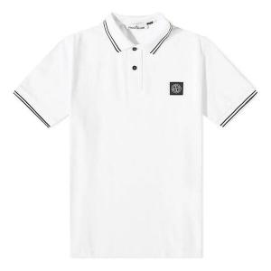Футболка patch polo shirt 'white' Stone Island, белый