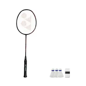 YONEX Ракетка для бадминтона Heaven Axe AX22 LT EX Full Carbon, продвинутый уровень, 675 мм, Black Red