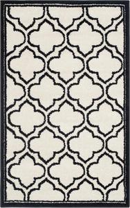 ковер для декора safavieh amherst collection, ivory & anthracite, марокканский геометрический узор, не линяет и прост в уходе, идеален для помещений с высокой проходимостью: прихожая, гостиная, спальня (amt412d), 77 x 122 см