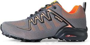 Мужские походные кроссовки легкие для улицы - дышащие противоскользящие обувь для прогулок, тренировок, трекинга, кемпинга и повседневной носки Qacksv, оранжевый