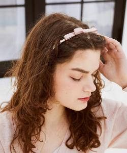 Повязка на голову из репсовой ленты Maison De Fleur, цвет Pink