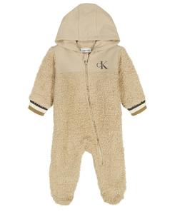 Детский комбинезон для мальчиков на молнии с закрытыми ступнями Calvin Klein, Beige