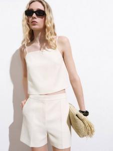 Лило кроп топ Mango, Light Beige