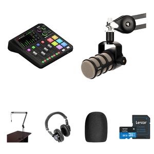 Комплект для подкастинга RODE RODECaster Duo с микрофоном PodMic, трансляционным штативом и наушниками