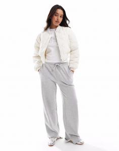 Стеганая куртка-бомбер в рубчик Cotton On, теплый белый