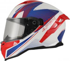 Шлем APEX fi200 madrid, White/Blue/Red