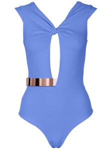Купальник с высоким воротом SEA ME SWIM COTE DAZUR Roségold Edition, синий