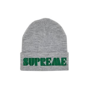 Шапка Supreme Stencil Beanie, цвет Heather Grey